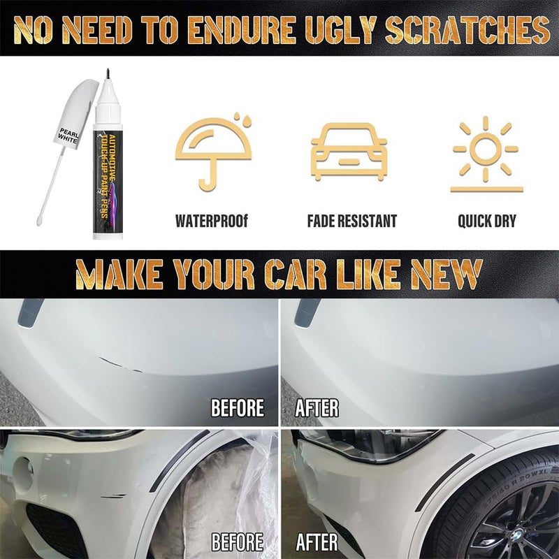 cocomfix Pearl White Car Paint Touch Up, Auto Pearl White Touch Up Paint Pen, Two-In-One Car Scratch Repair, Car Scratch Remover for Deep Damages, Special-Purpose Car Paint - Image 2